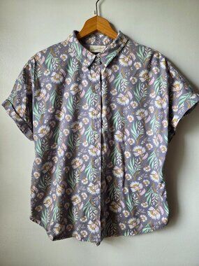 EUC UNIVERSAL THREAD FLORAL COTTON BUTTON DOWN SHIRT SIZE M